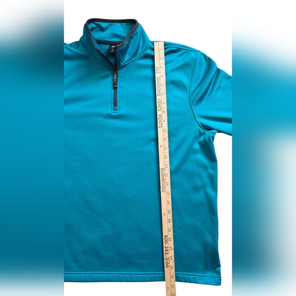 Starter Large Teal Blue Quarter Zip Pullover Fleece - Picture 6 of 7
